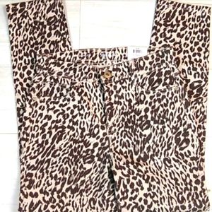 Style & Co Cream & Brown Leopard Print Skinny Jean